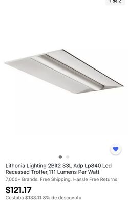 Lithonia Lighting 2Blt2 33L Adp Lp840 Led Recessed Troffer,111 Lumens