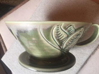 Hand Thrown Carved Ceramic Coffee Filter Vessel