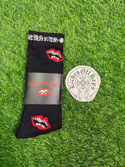 Chrome Hearts Lips Crew Socks Black