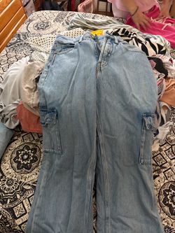Light Wash Cargo Denim Jeans