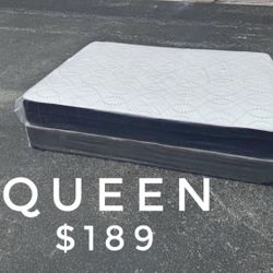 NEW QUEEN SIZE MATTRESS AND BOX SPRING - 2PC 