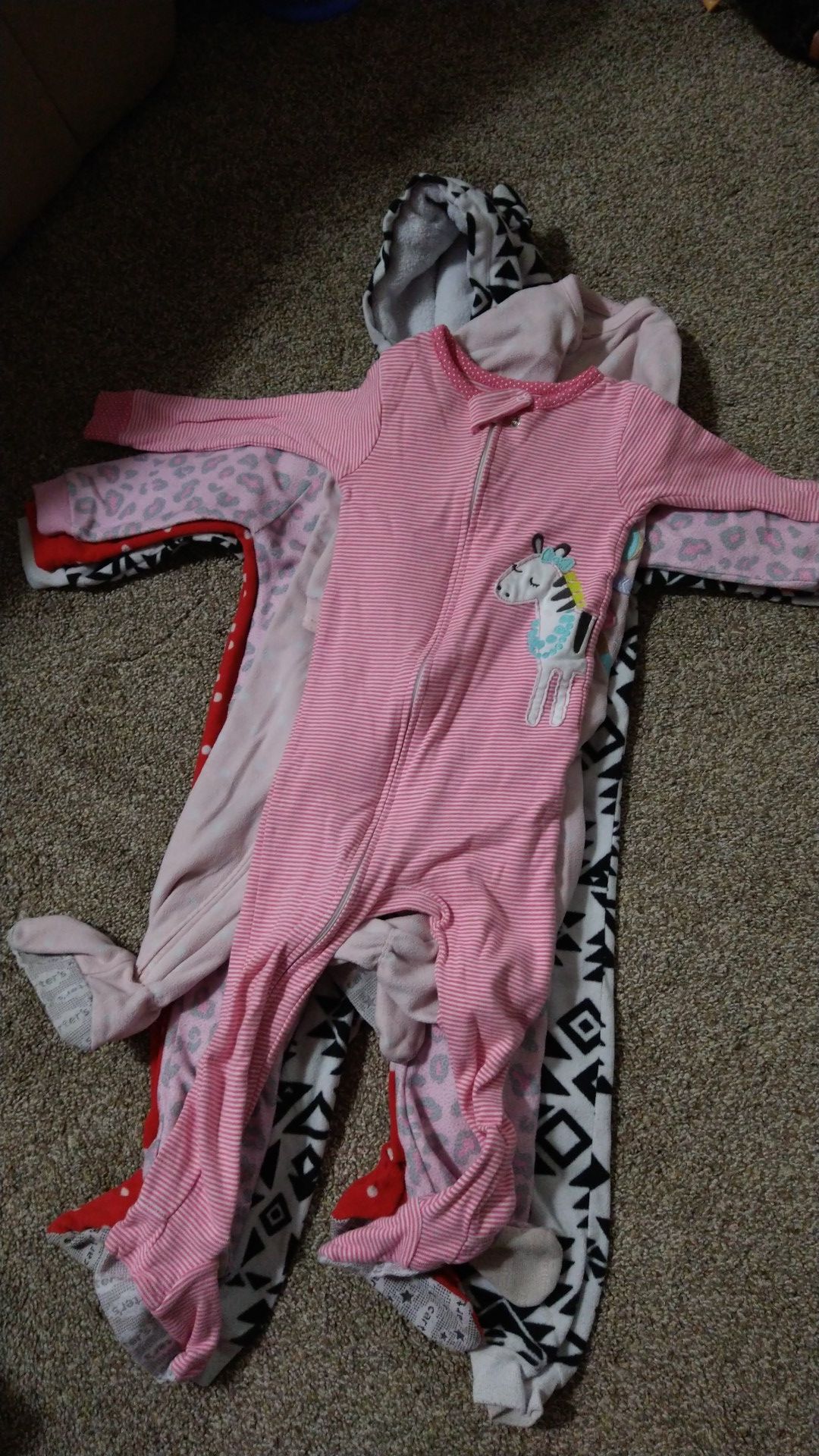 Toddler girl footed PJ's lot 1