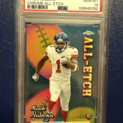 2024 Topps Chrome Chrome All-Etch Malik Nabers PSA 10