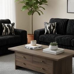 Black Corduroy Sofa And Loveseat 
