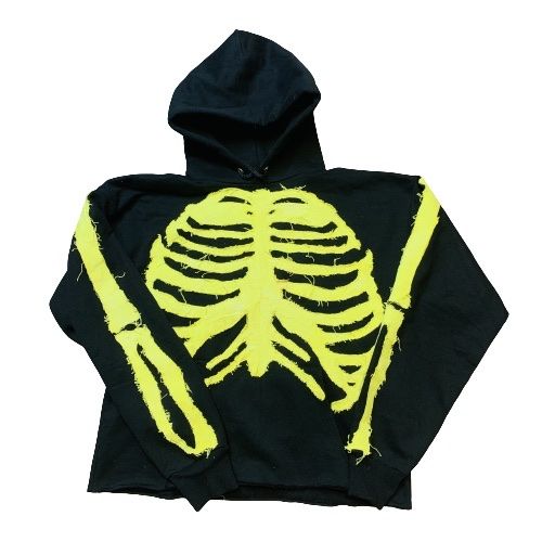 Skeleton Hoodie Neon Yellow/Black Sz medium for Sale in Lake Park, NC -  OfferUp