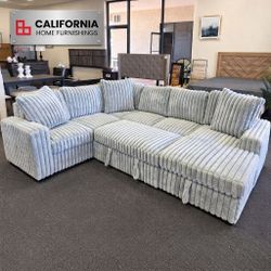 4-Piece Convertible Sectional Sofa with Pull-Out Bed & Chaise Storage
