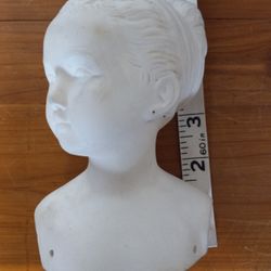 Bisque Porcelain Girl Bust – Ready to Paint / Art Craft Decor
