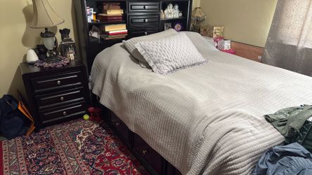 Dark Chestnut Bedroom and Nightstand set (x2)