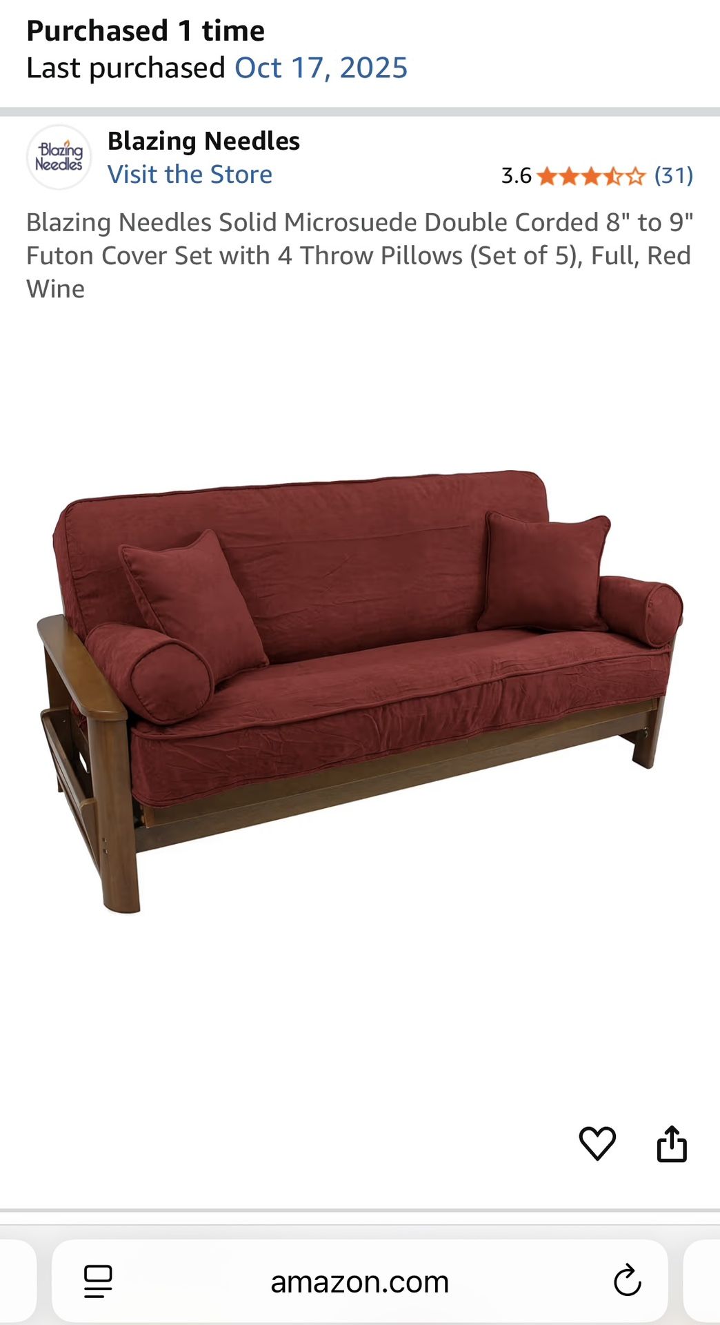 Brand New Futon Cover With Pillows 