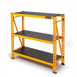 NEW IN BOX DEWALT Yellow 3-Tier Steel Garage Storage Shelving Unit (50 in. W x 48 in. H x 18 in. D