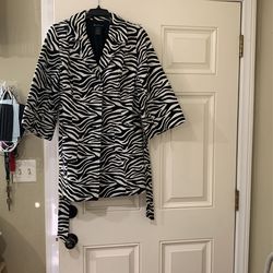 Zebra Print Light Cotton Coat