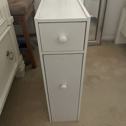 White Slim bathroom storage cabinet 