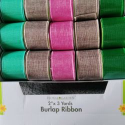 Rolls Burlap Ribbon, 4 Colors, 25 Rolls 