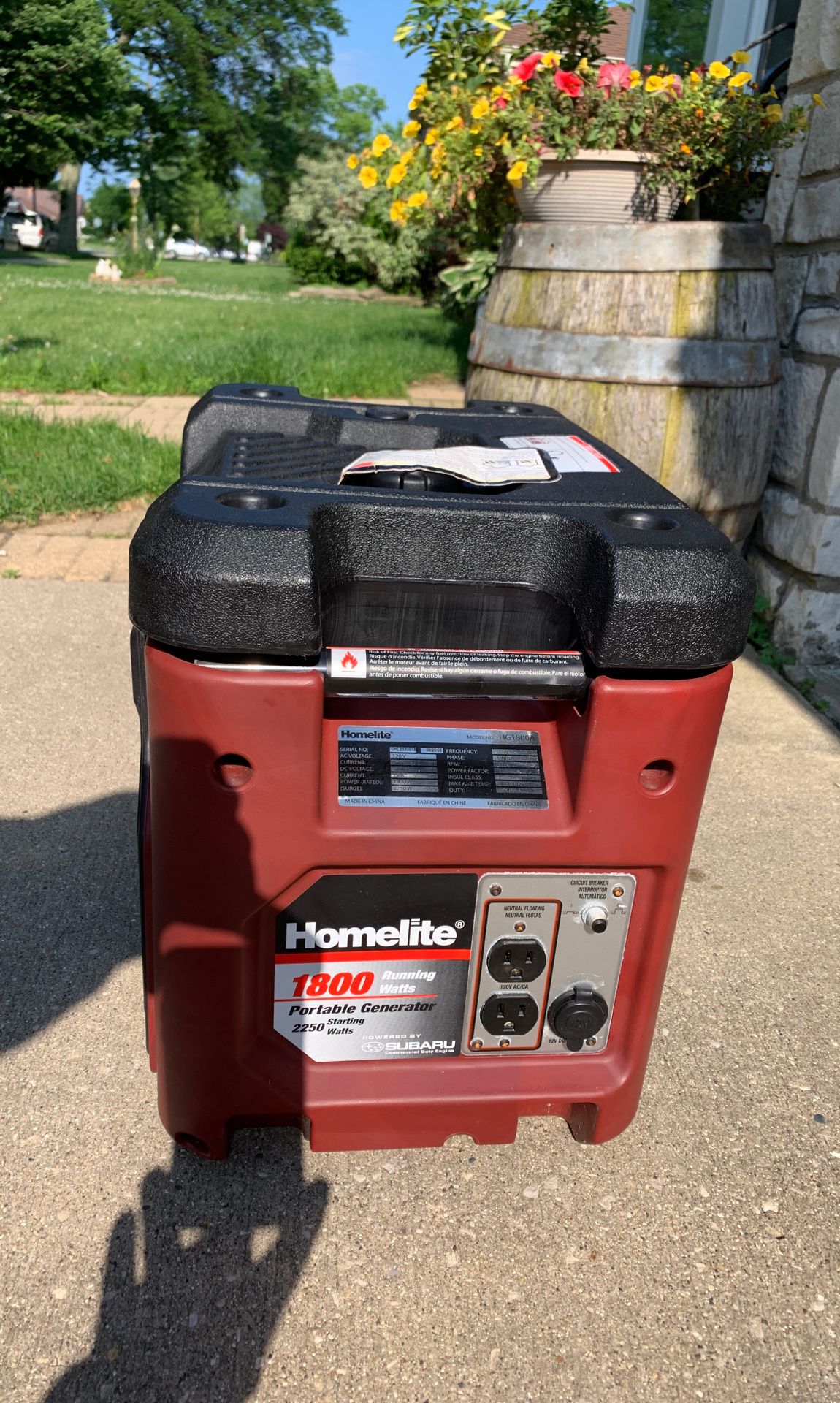 Homelite Portable Generator 2250 Starting watts