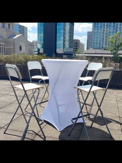 Cocktail Table with 4 Folding Bar Stools