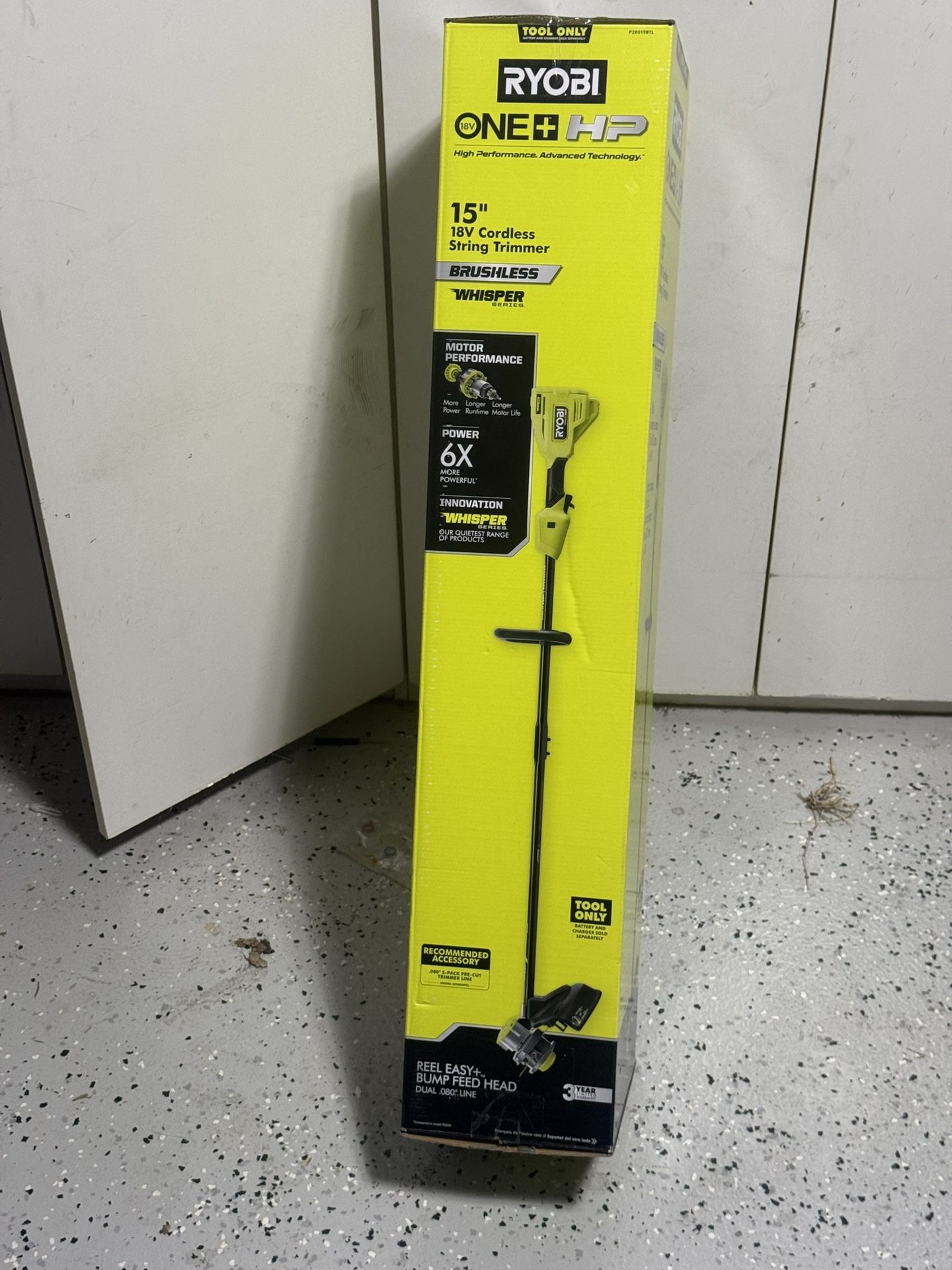 Ryobi brushless 15” 18v cordless stringless trimmer