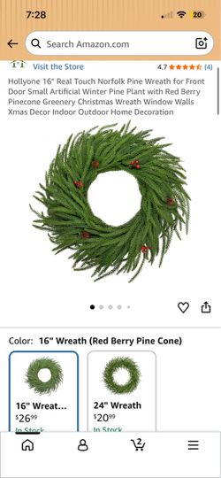 Real Touch Norfolk Pine Wreath