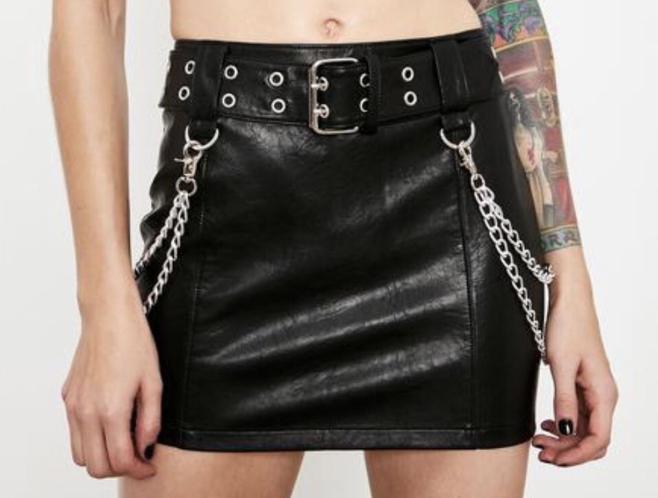 Sold Out Dolls Kill Vegan Leather Mini Skirt Size Small New