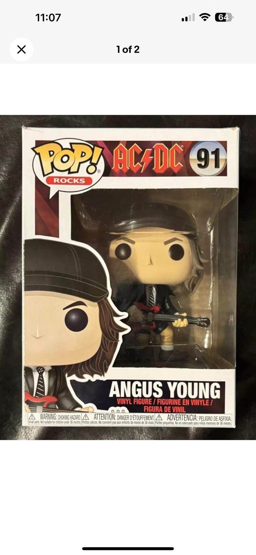 Funko Pop Rocks AC/DC - Agnus Young Vinyl Figure #91 #36318 NEW