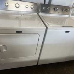 Maytag He Top Load Washer With Agitator And Gas Dryer Set 