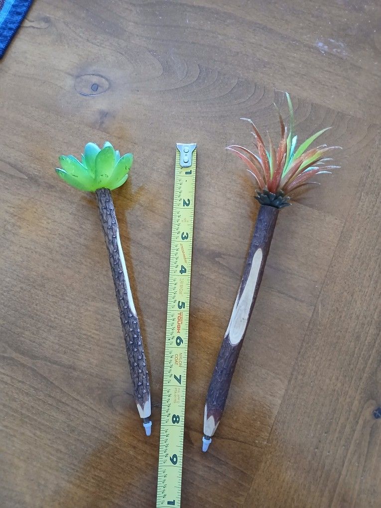 Succulent Black Pens ~ Faux Wood