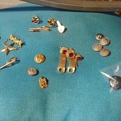 Vintage Collectibles..Old Buttons And Cuff Links 