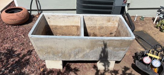 Vintage Concrete Double Basin Laundry Sink