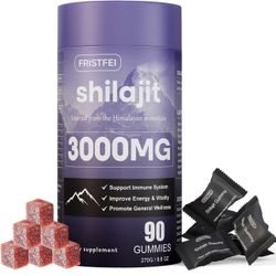 Pure Himalayan Shilajit Gummies for Men & Women - 100% Natural & Organic | 85+ Trace Minerals & Fulvic Acid | 90 Count | Individually Packaged