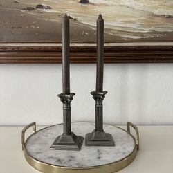 Corinthian Style Antique Candlestick Holders