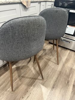 Set Of Two Gray Chairs 