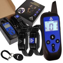 AZARI 2 Dog Training Collar 4 Large medium Small Dogs, 2 COLLARS & Clicker Shock Vibration Beep