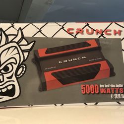 Crunch 5,000 Watts Amplifier For Bass 1 Channel Comes With Bass Knob Brand New 