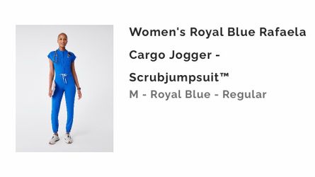 Women’s Royal Blue Rafaela Cargo Jogger Scrub Jumpsuit