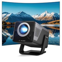 [2000 ANSI/AI Visual Calibration/4K Support] X7 Native 1080P Smart Projector with Android 14 OS, Portable Movie Projector for Bedroom & Outdoor, AI Au