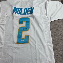 Elijah Molden Signed Autograph Custom Jersey- Beckett Coa-Los Angeles Chargers