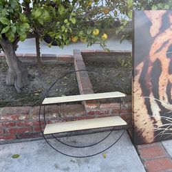Circle wall art, with two shelves