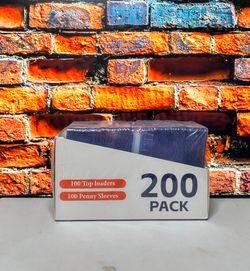 200 hard plastic card sleeves.