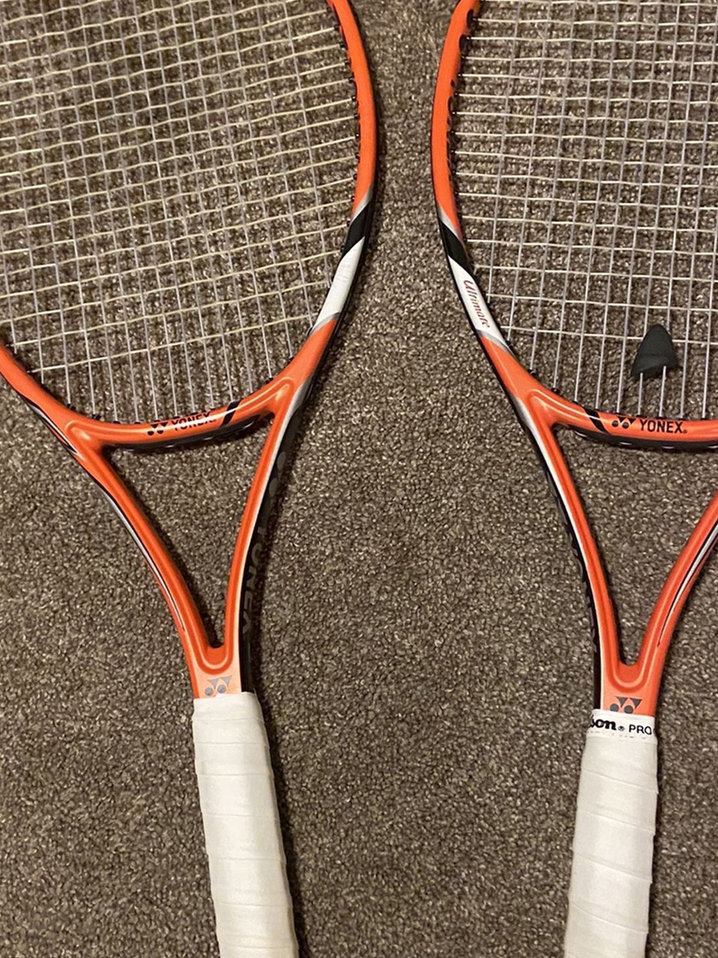 Yonex Vcore 330 Tour. $140 Per Racquet Or 240 For Both. Racquets are In Good Condition. New String Job.