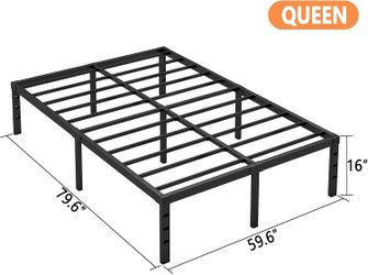 Queen Metal Bed Frame – 16" High
