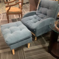 Beautiful Chair With Ottoman 