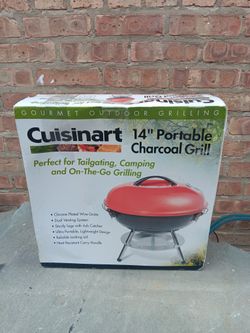 New In Box  CUISINART 14" Portable Table Charcoal Grill 
