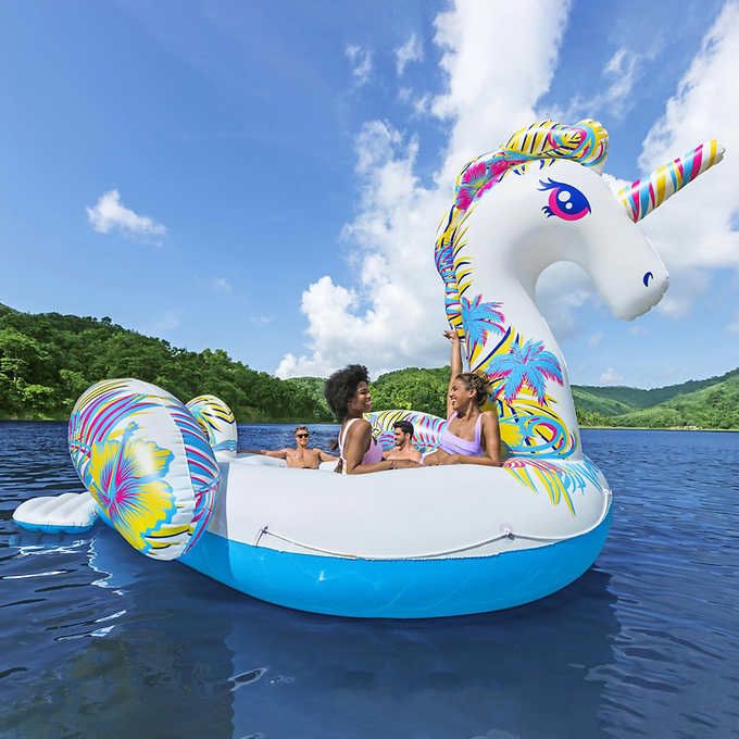 H2OGO! Paradise Dreams Giant Unicorn 6-Person Inflatable Party Island 19'4"