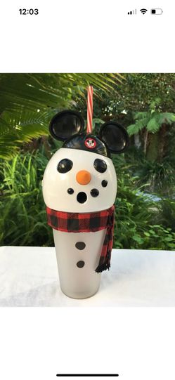 Disney Parks Snowman Lights-Up Tumbler Sipper Cup