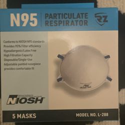 Face Mask RZ Mask Disposable Respirators, Cup, 5 Pack - Sanding, Sawing, Sweeping, Woodworking, Dust