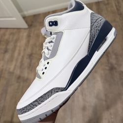 Jordan 3s White Grey Navy