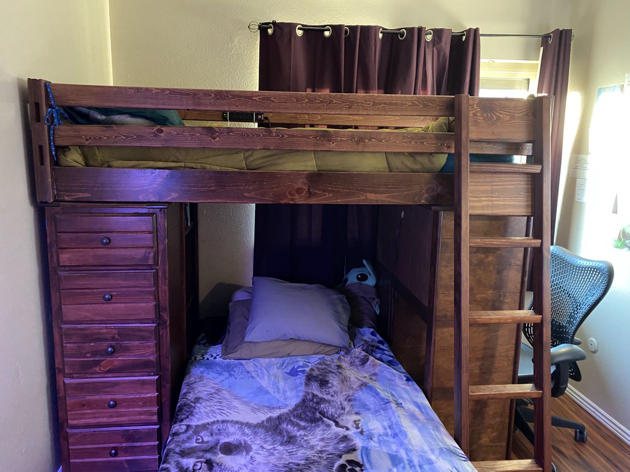 Twin Bunk Beds Plus a Dresser