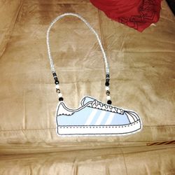Hand Beaded Medallion Adidas Shoe 