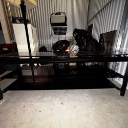 3-Tier Glass & Metal Entertainment Stand