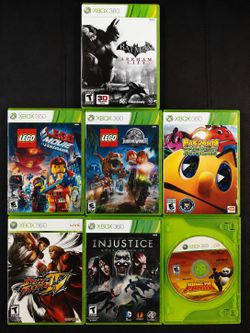 Xbox 360 Game Bundle – 8 Games – Batman, LEGO, Street Fighter, Pac-Man & More