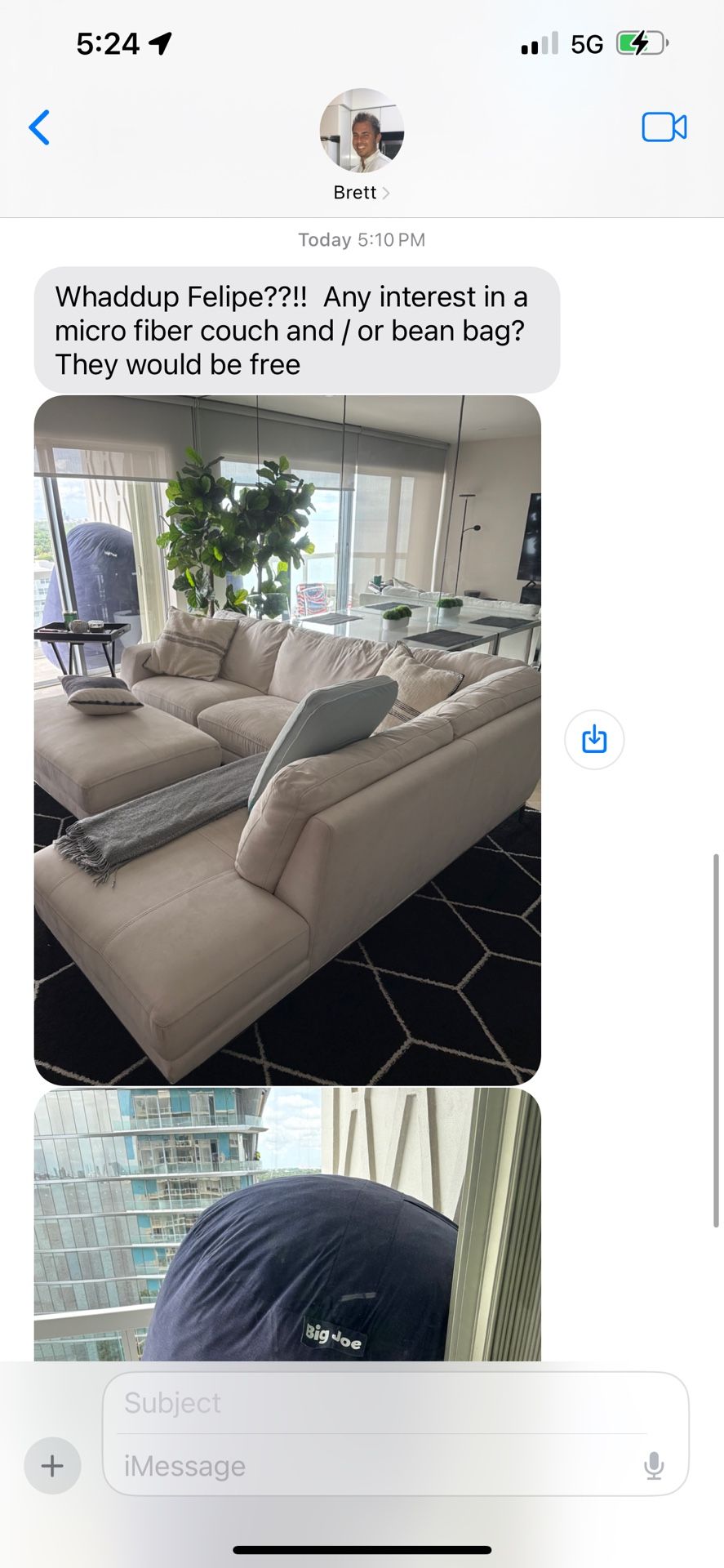 Couch (with Ottoman) and Bean Bag